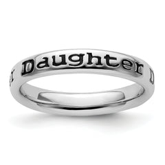 Sterling Silver Stackable Expressions Polished Enameled Daughter Ring