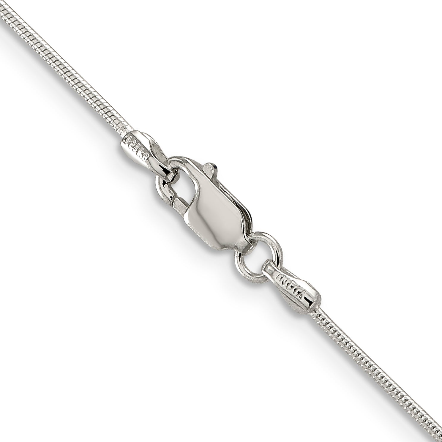 Sterling Silver Rhodium-plated 1mm Round Snake Chain