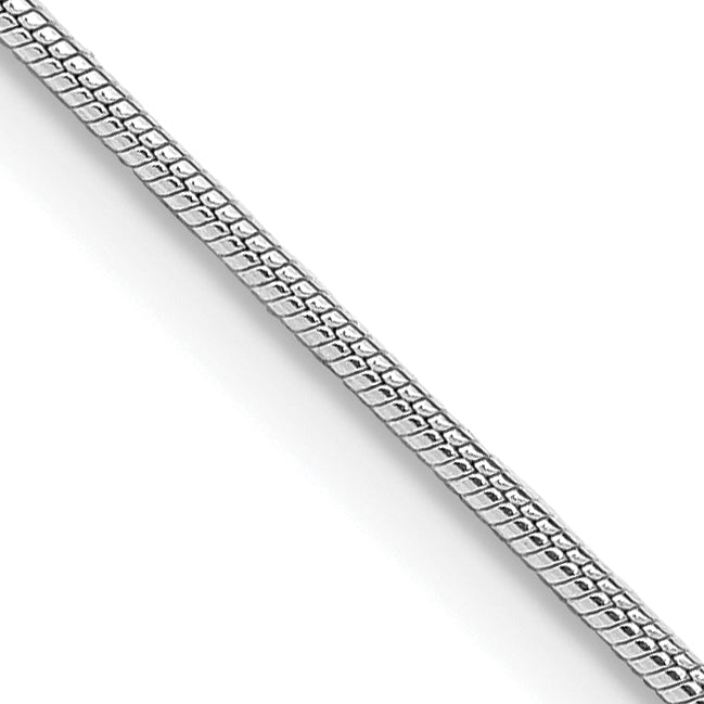 Sterling Silver Rhodium-plated 1mm Round Snake Chain