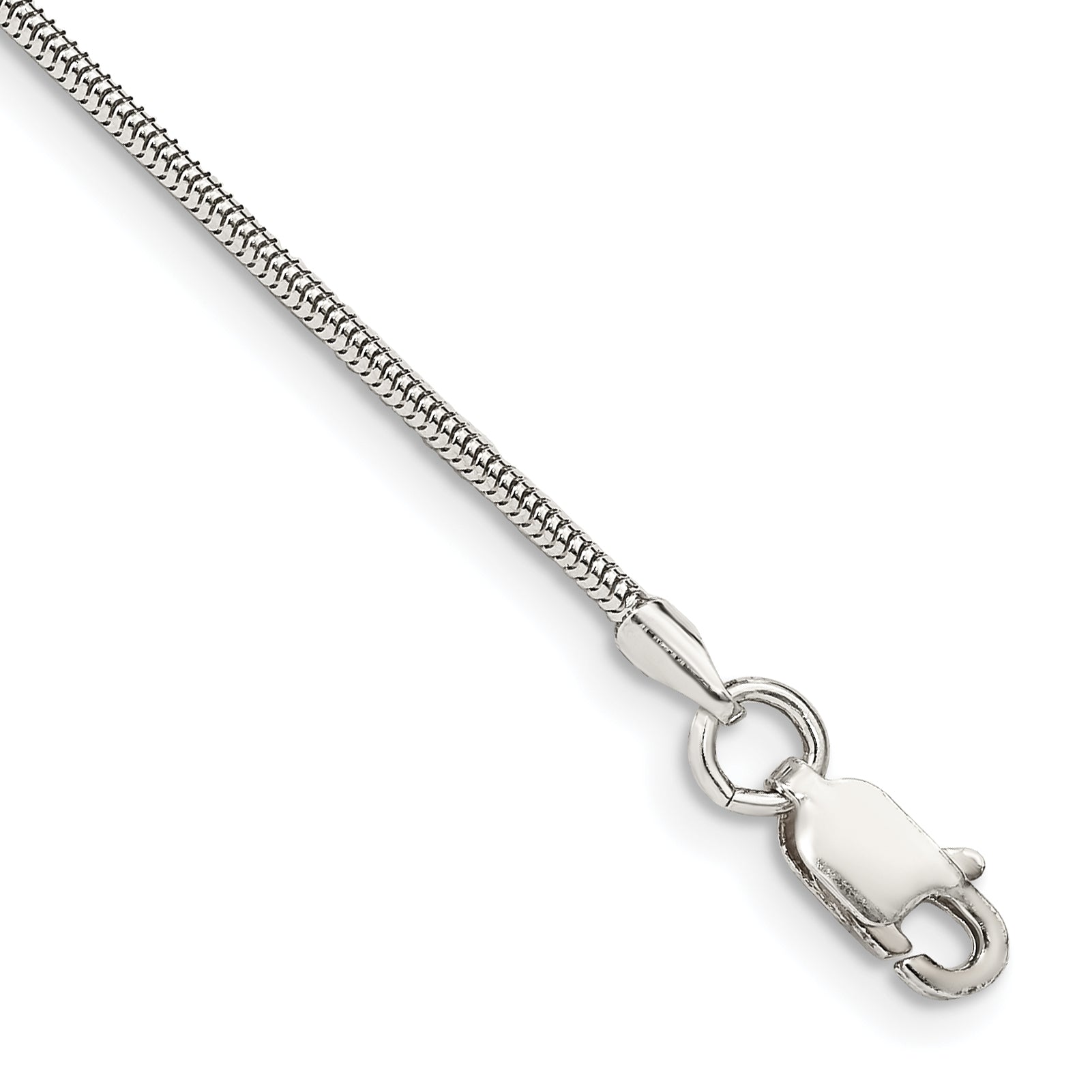 Sterling Silver 1.5mm Round Snake Chain Anklet