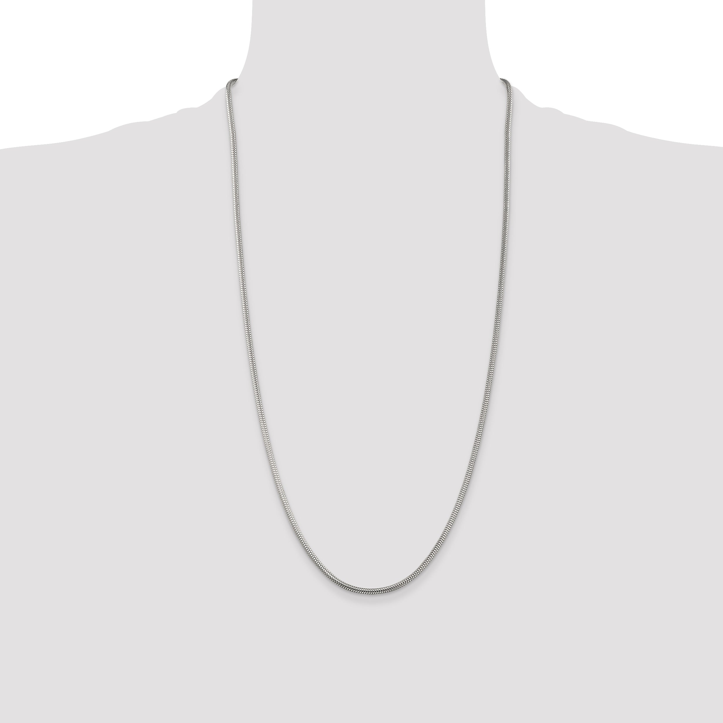 Sterling Silver 2.5mm Round Snake Chain