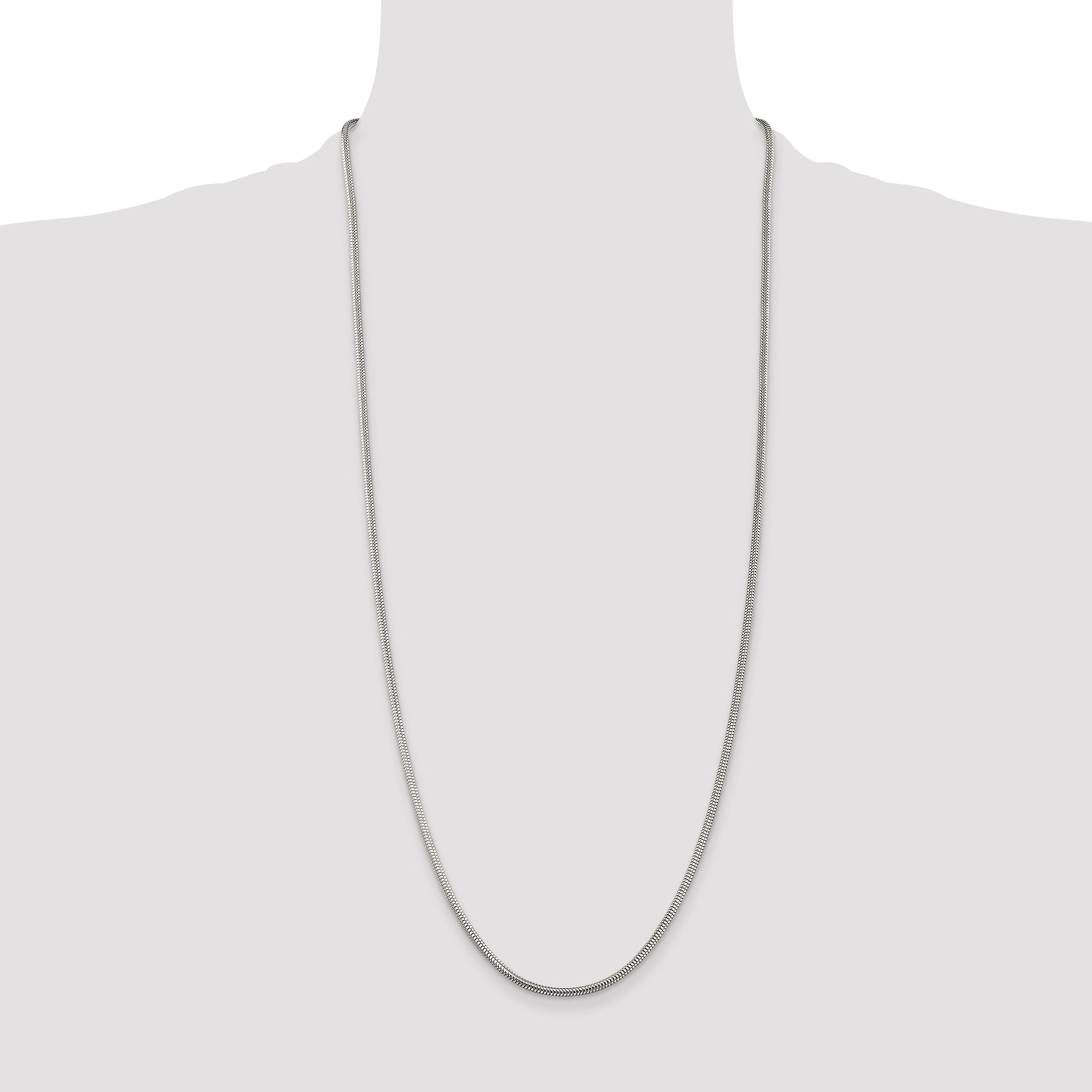 Sterling Silver 2.5mm Round Snake Chain