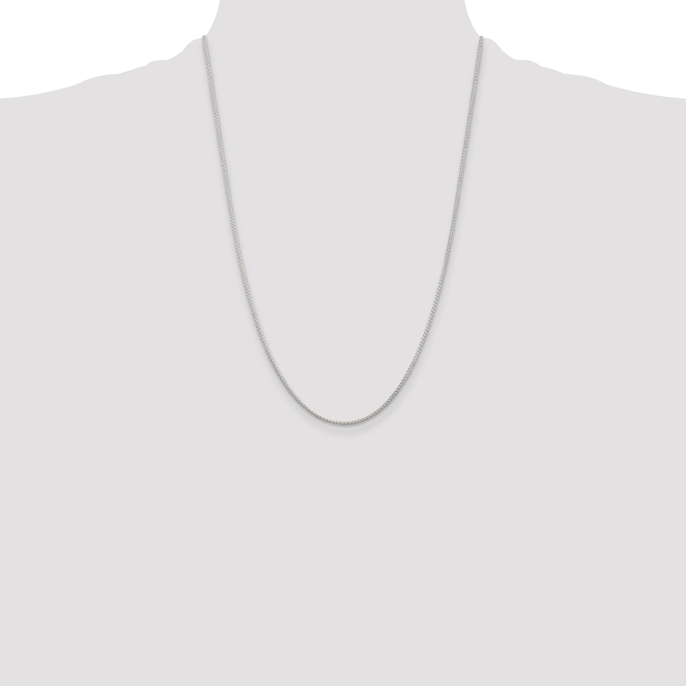 Sterling Silver Rhodium-plated 1.25mm Round Spiga Chain