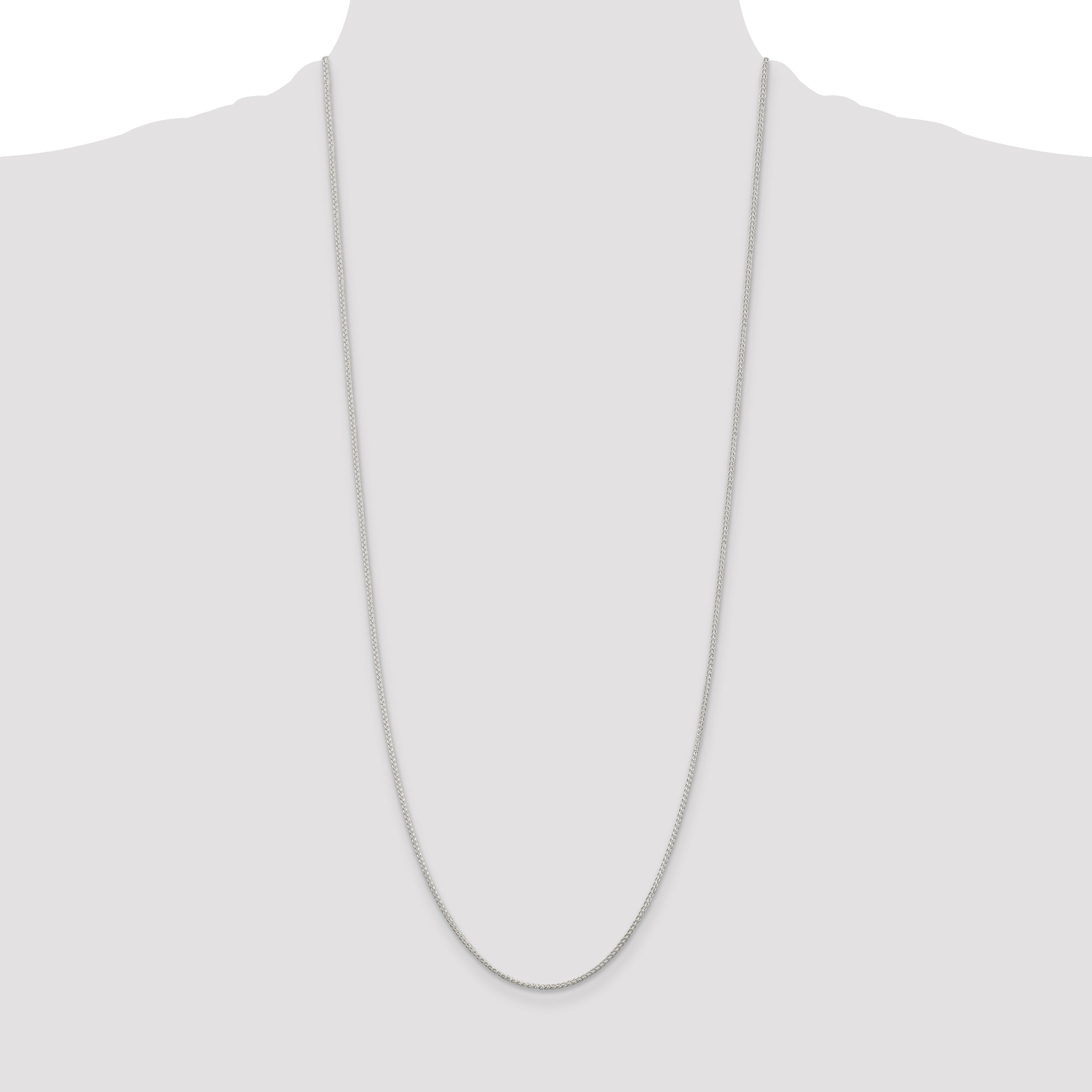 Sterling Silver Rhodium-plated 1.25mm Round Spiga Chain