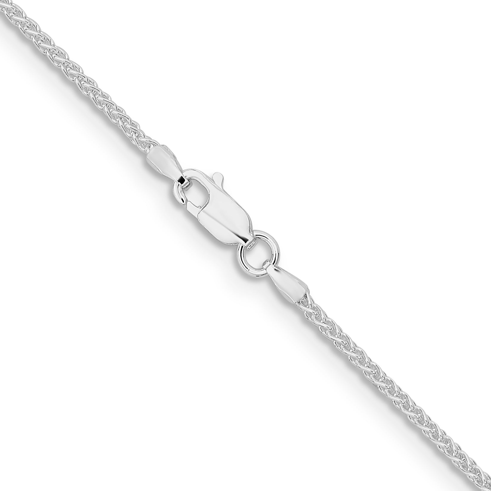 Sterling Silver Rhodium-plated 1.6mm Round Spiga Chain