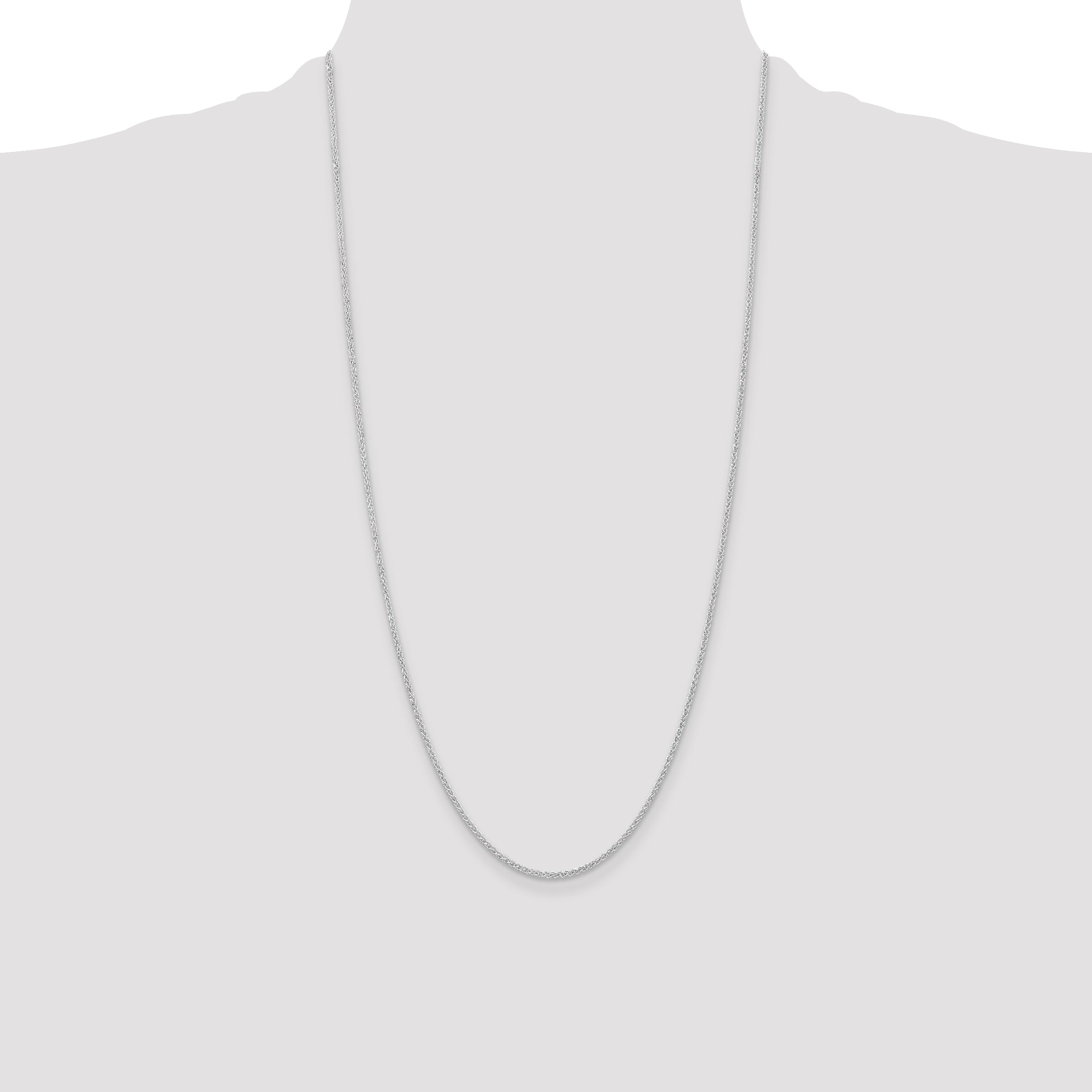 Sterling Silver Rhodium-plated 1.6mm Round Spiga Chain