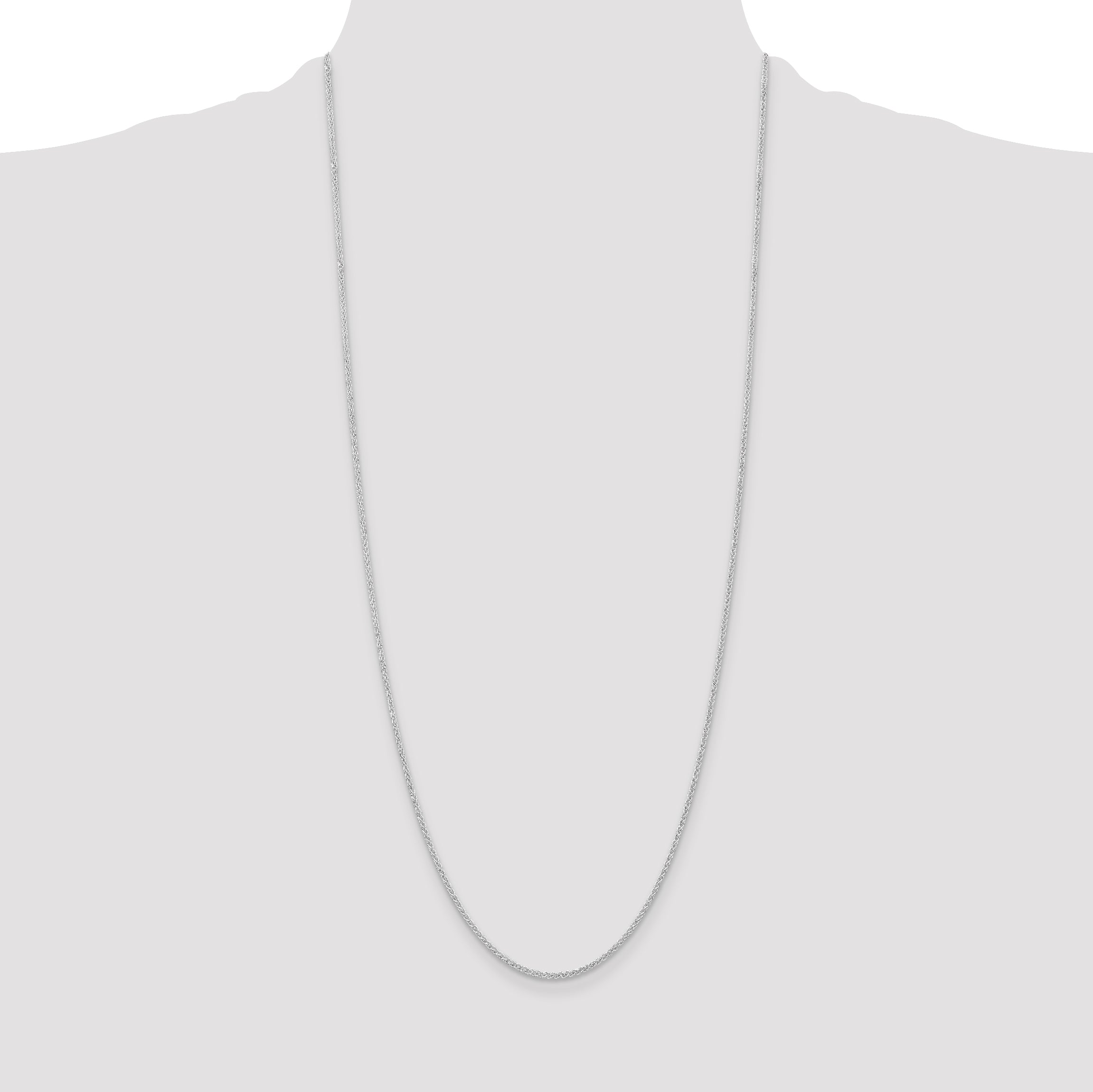 Sterling Silver Rhodium-plated 1.6mm Round Spiga Chain