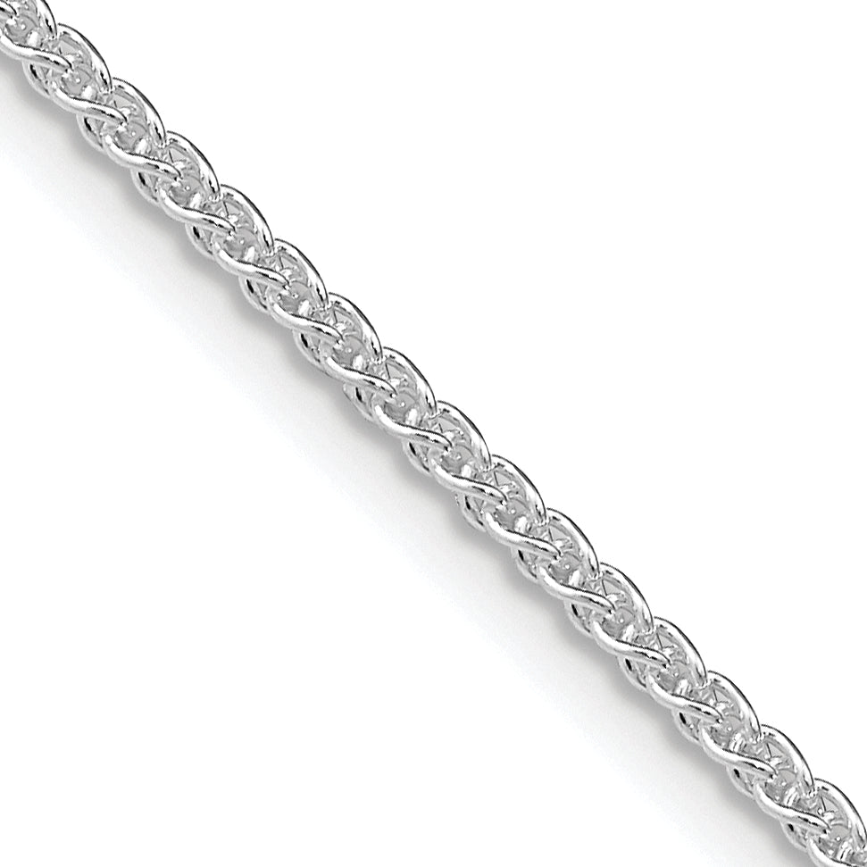 Sterling Silver Rhodium-plated 1.6mm Round Spiga Chain