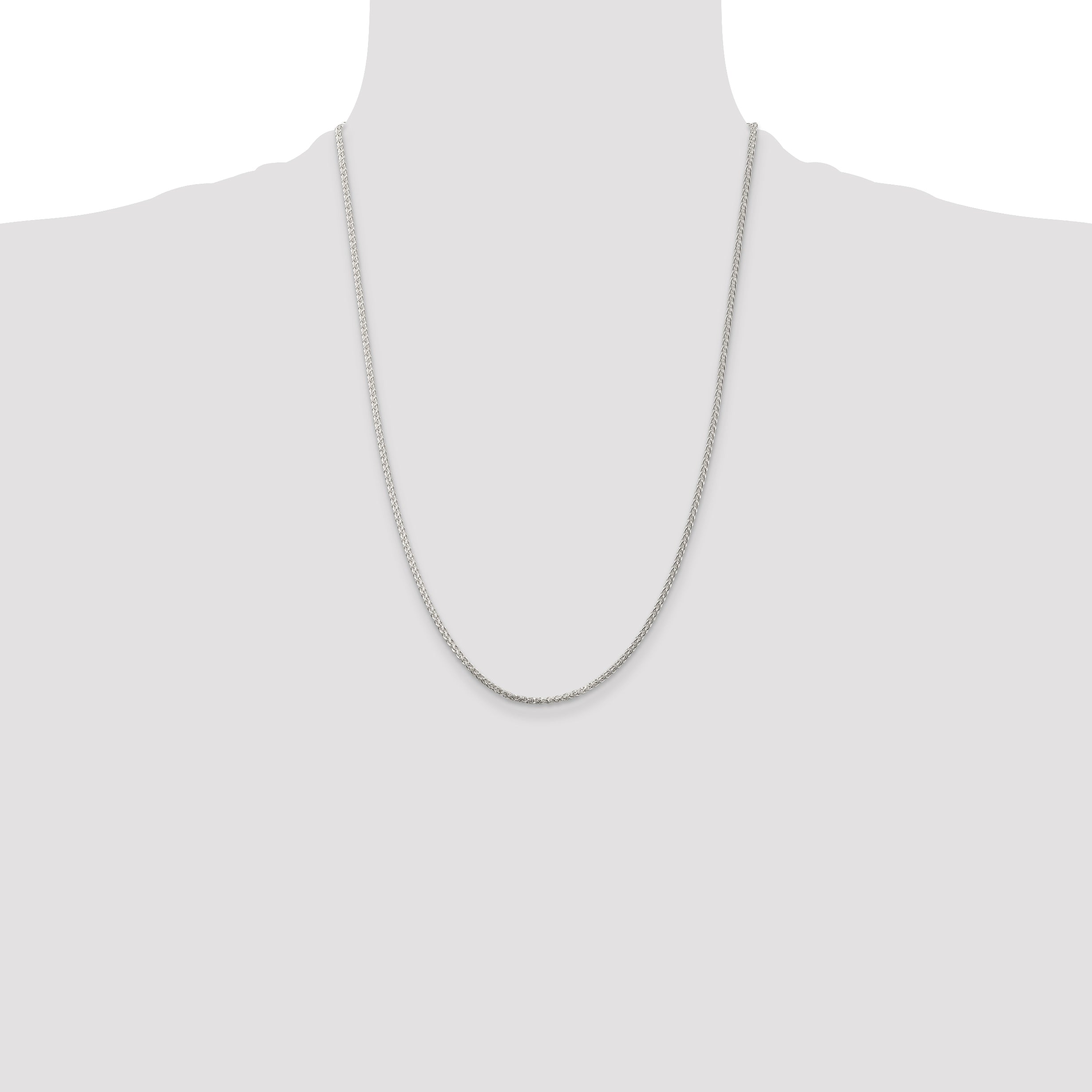 Sterling Silver Rhodium-plated 1.75mm Round Spiga Chain