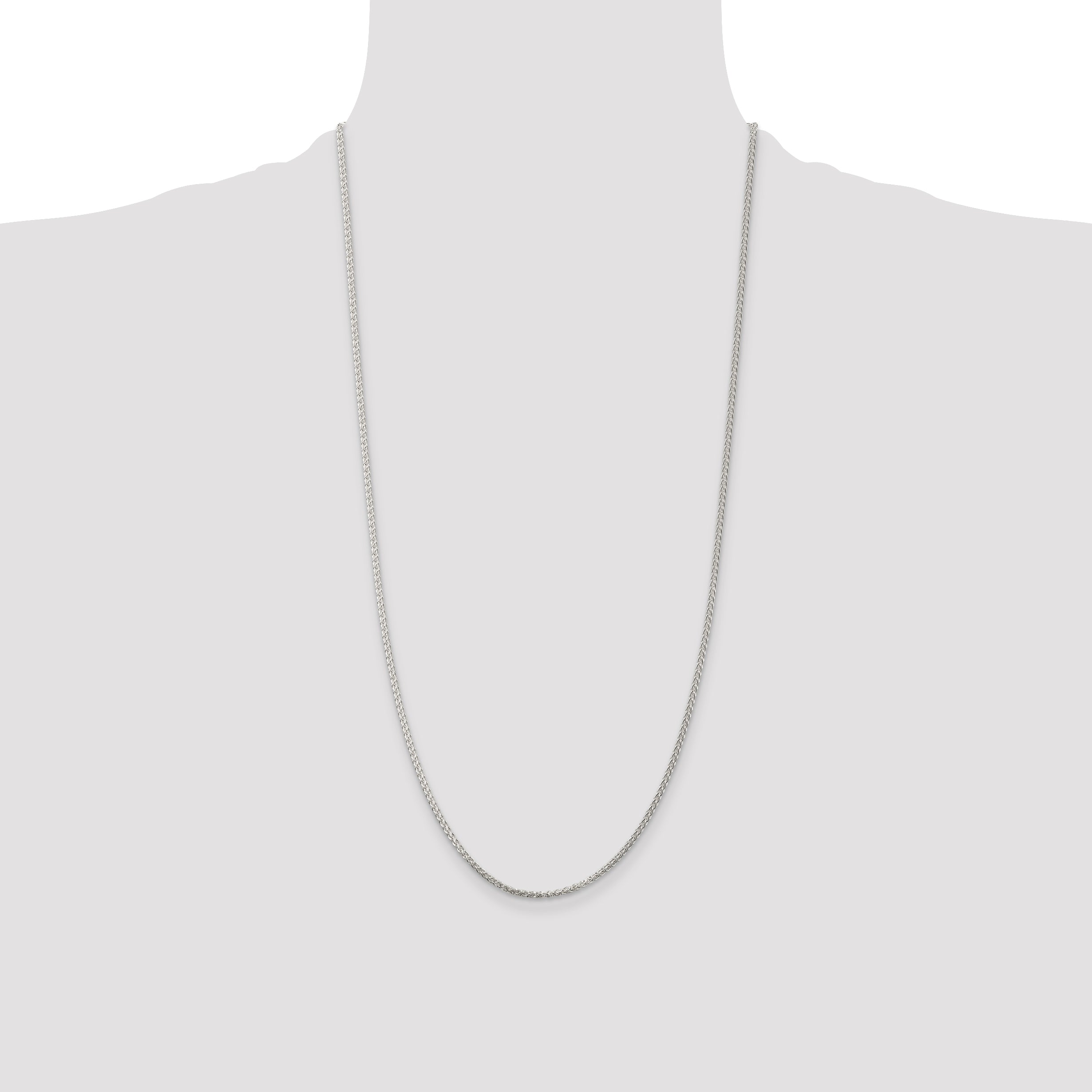 Sterling Silver Rhodium-plated 1.75mm Round Spiga Chain