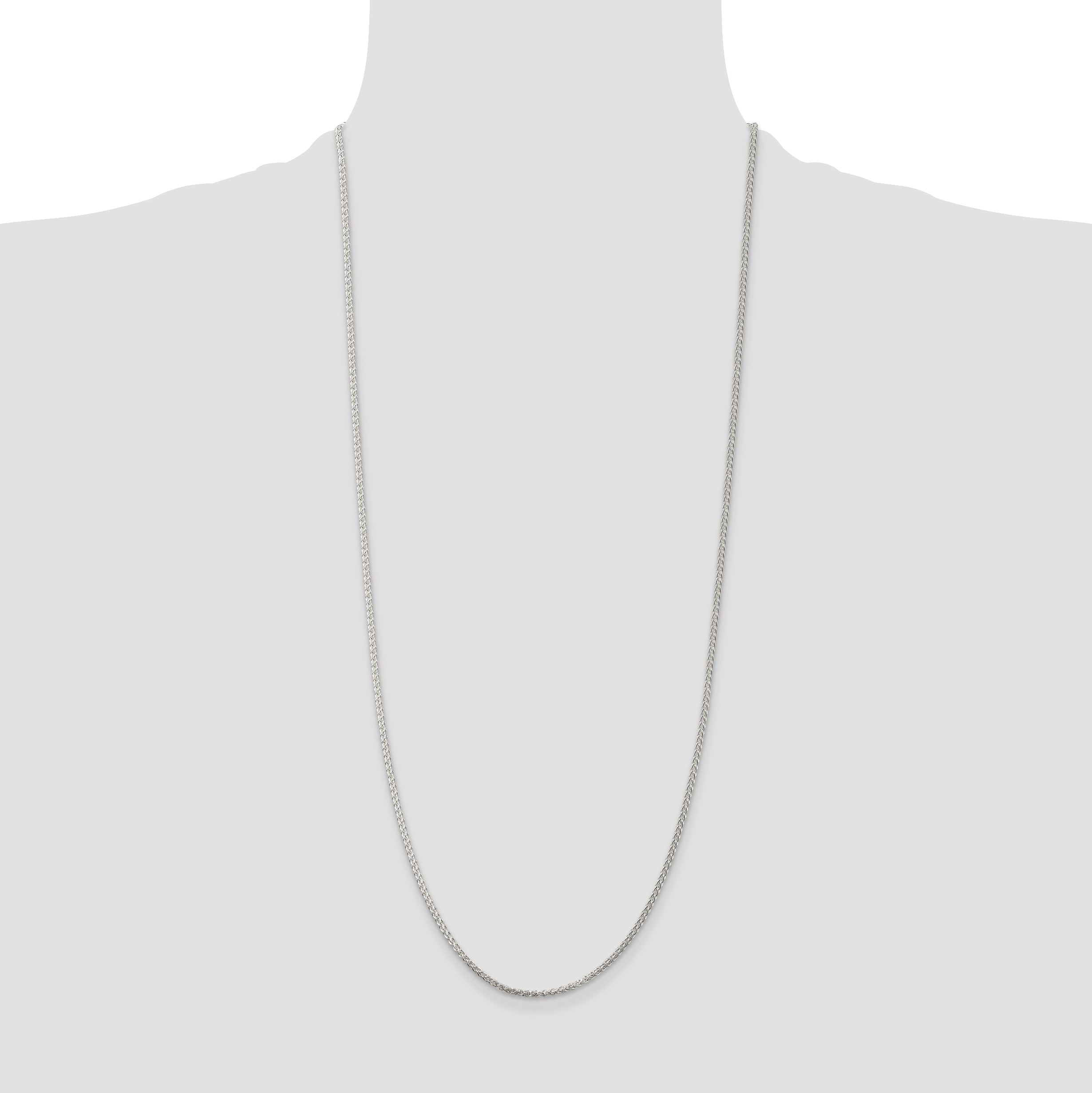 Sterling Silver Rhodium-plated 1.75mm Round Spiga Chain