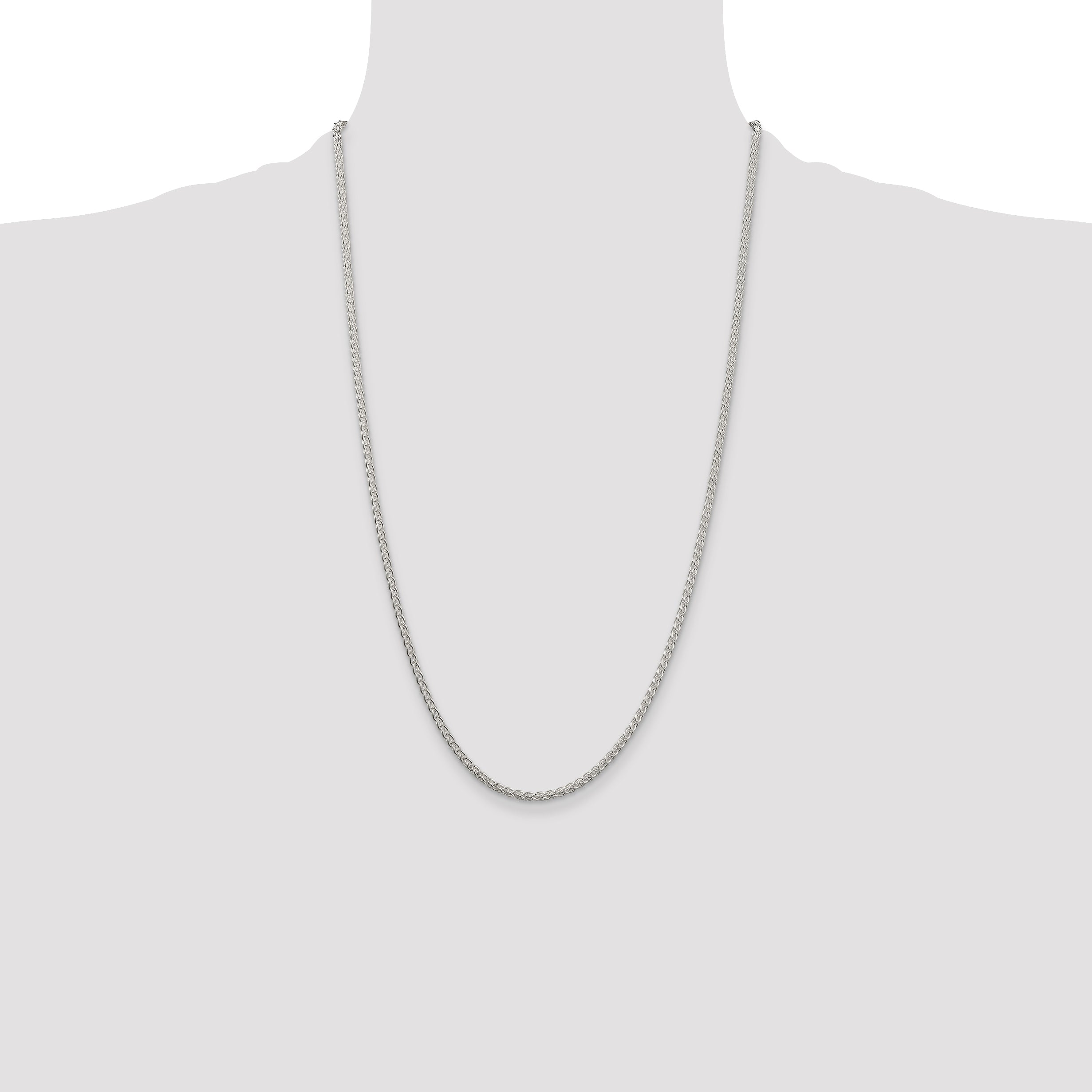 Sterling Silver 2.5mm Round Spiga Chain