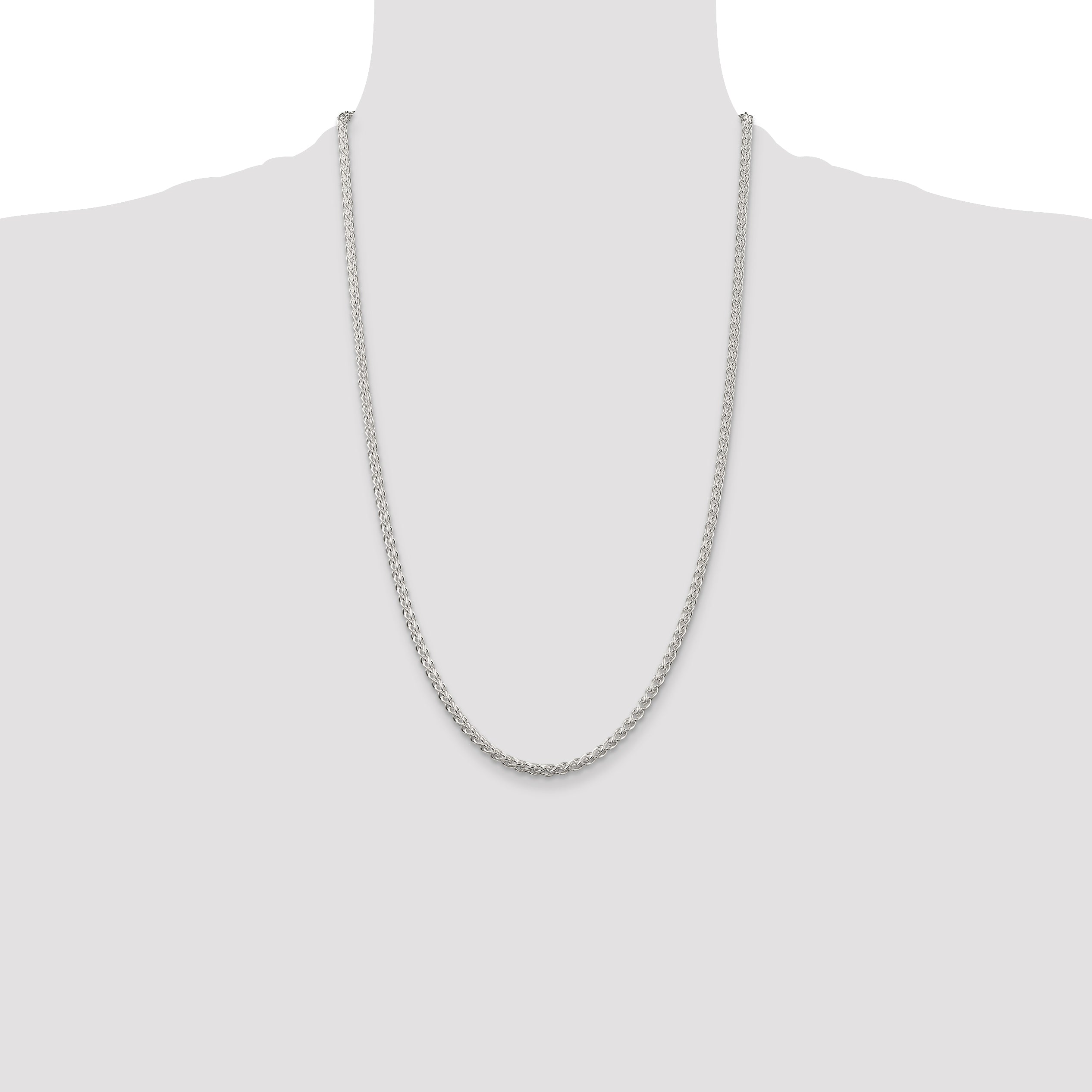 Sterling Silver 3mm Round Spiga Chain