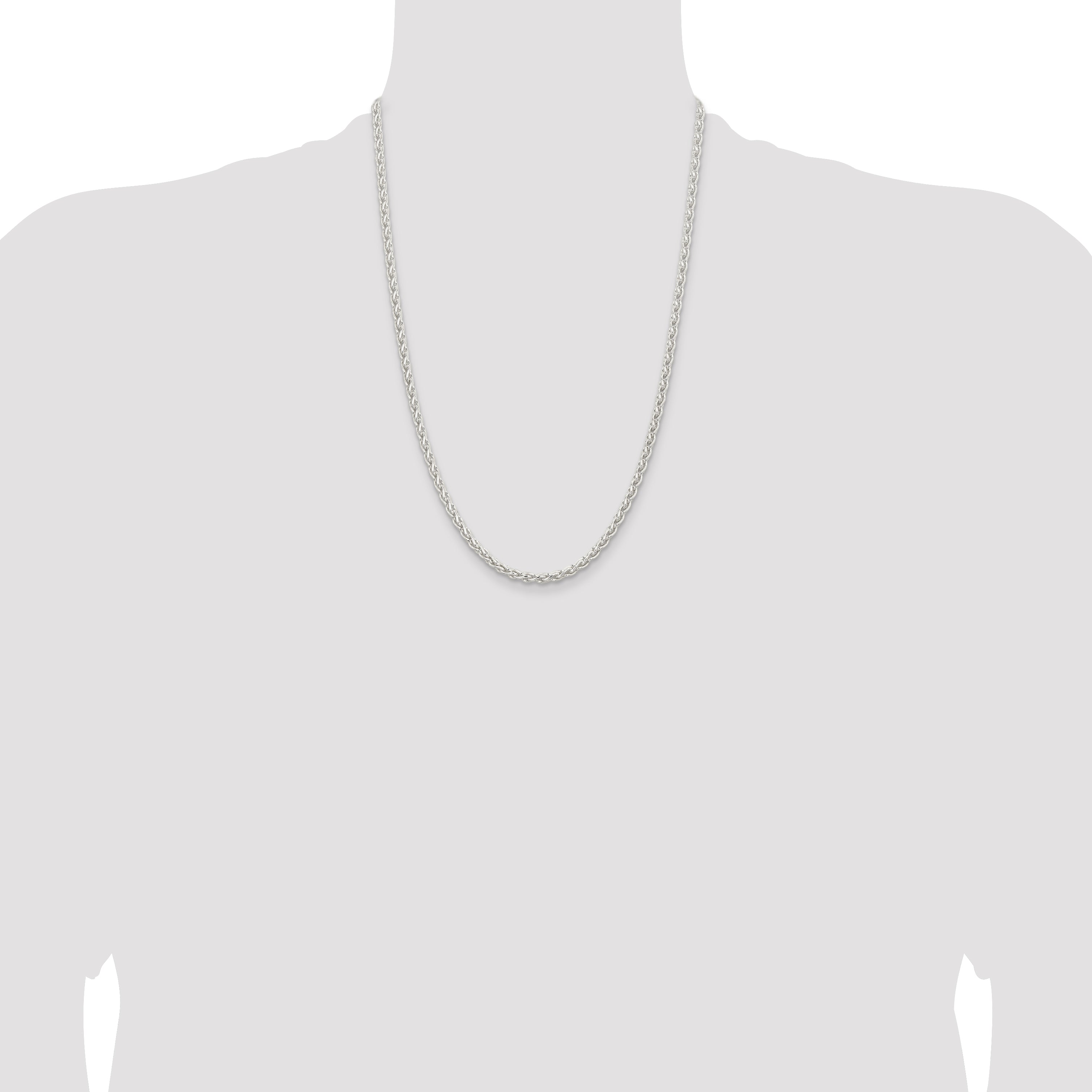 Sterling Silver 3.7mm Round Spiga Chain