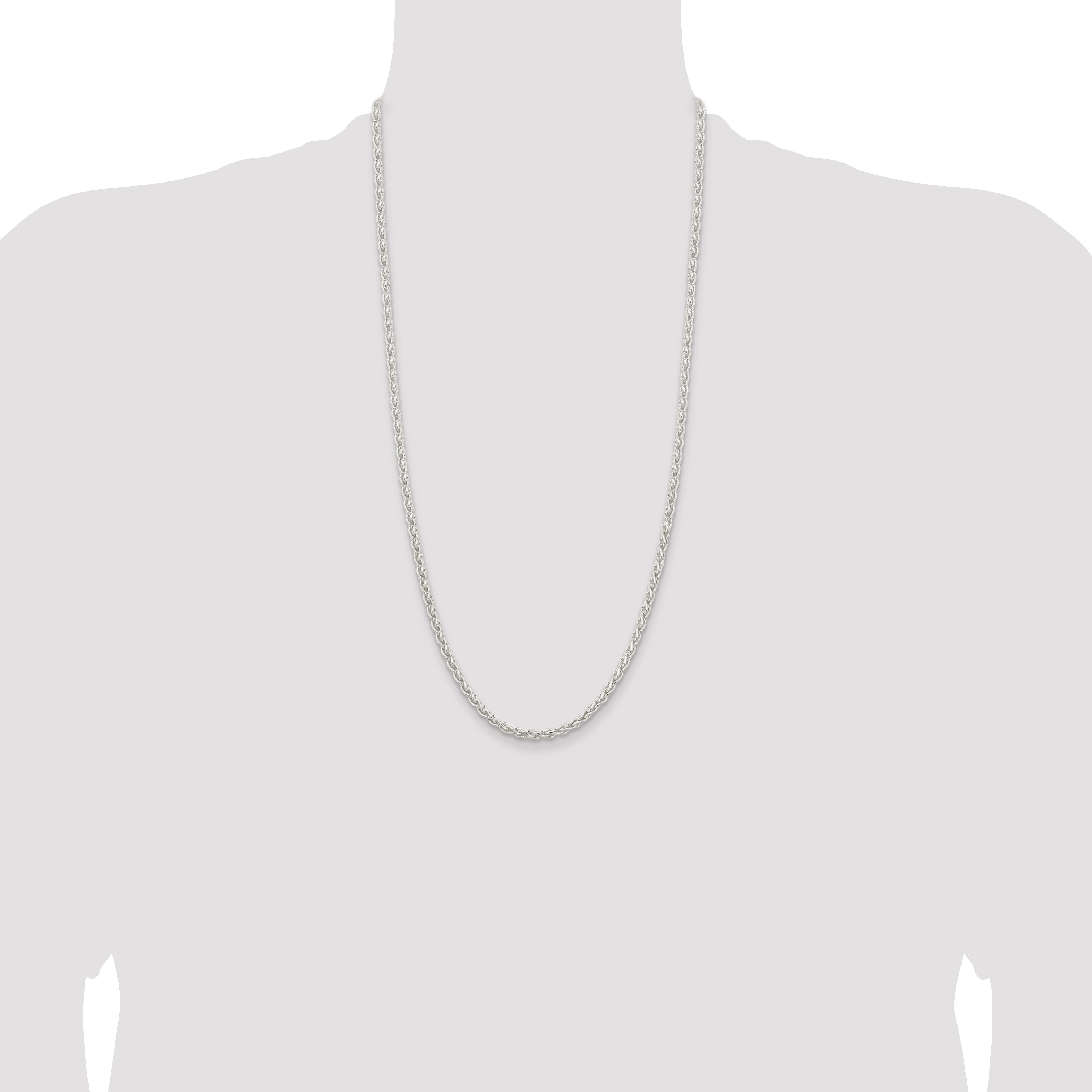 Sterling Silver 3.7mm Round Spiga Chain