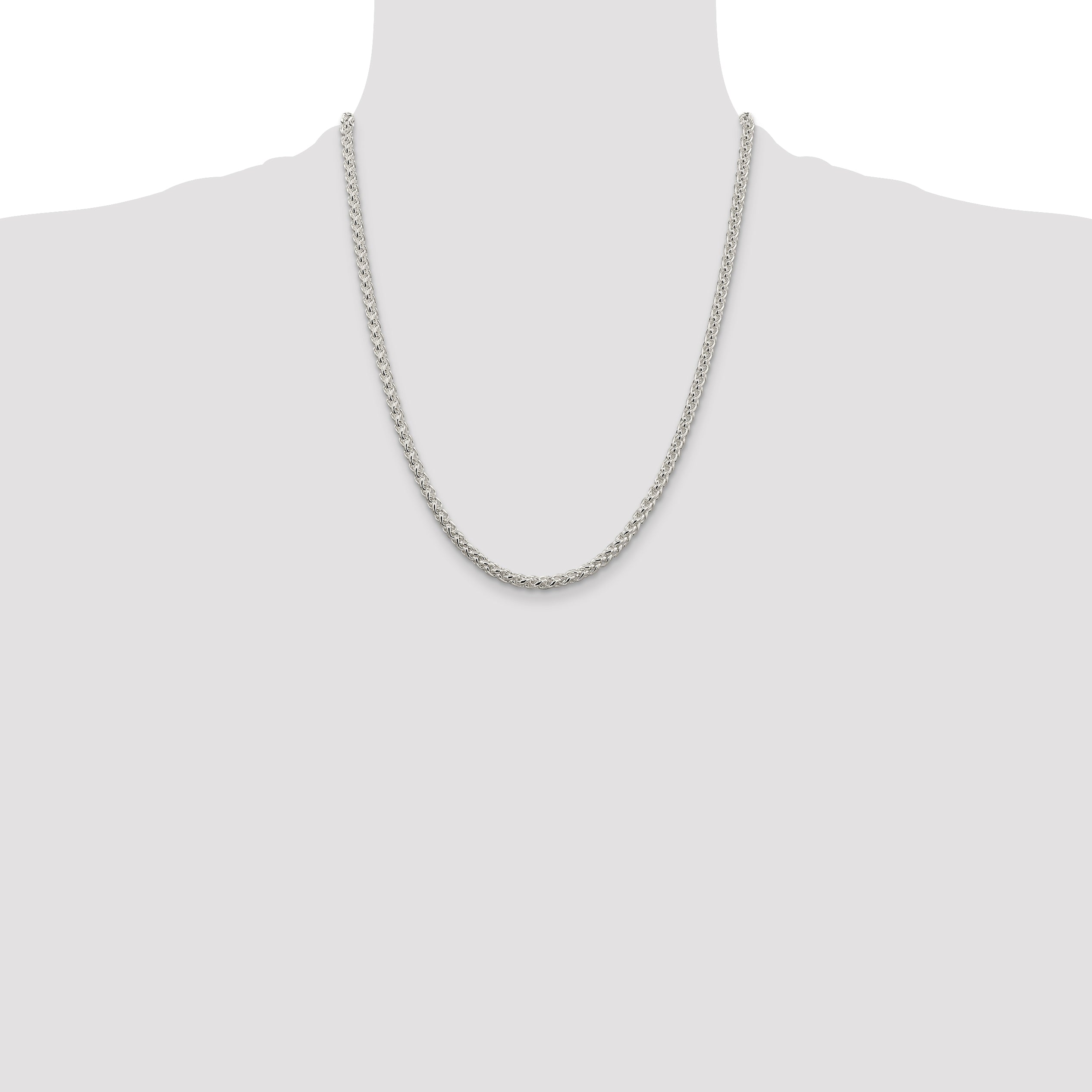 Sterling Silver 4mm Round Spiga Chain