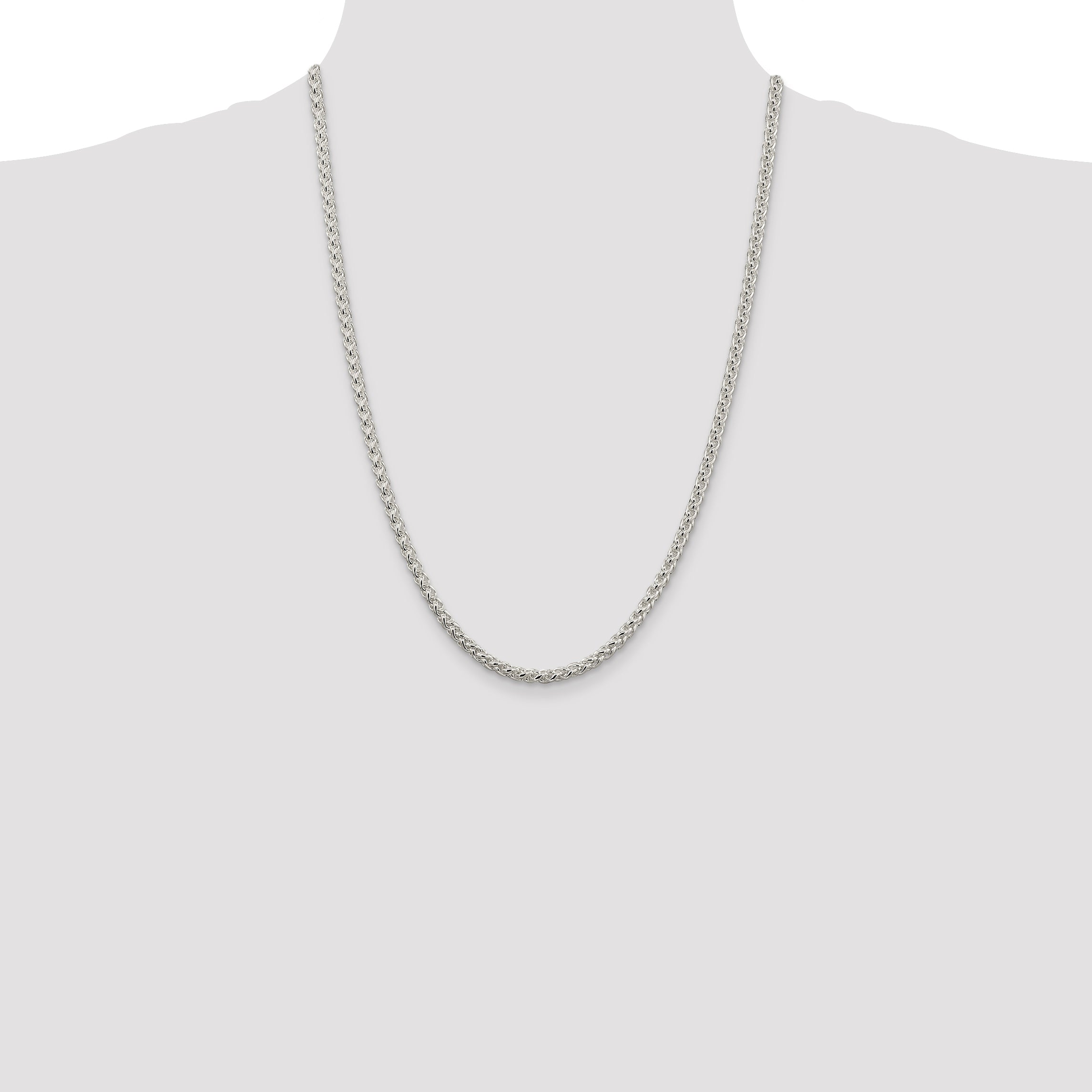 Sterling Silver 4mm Round Spiga Chain