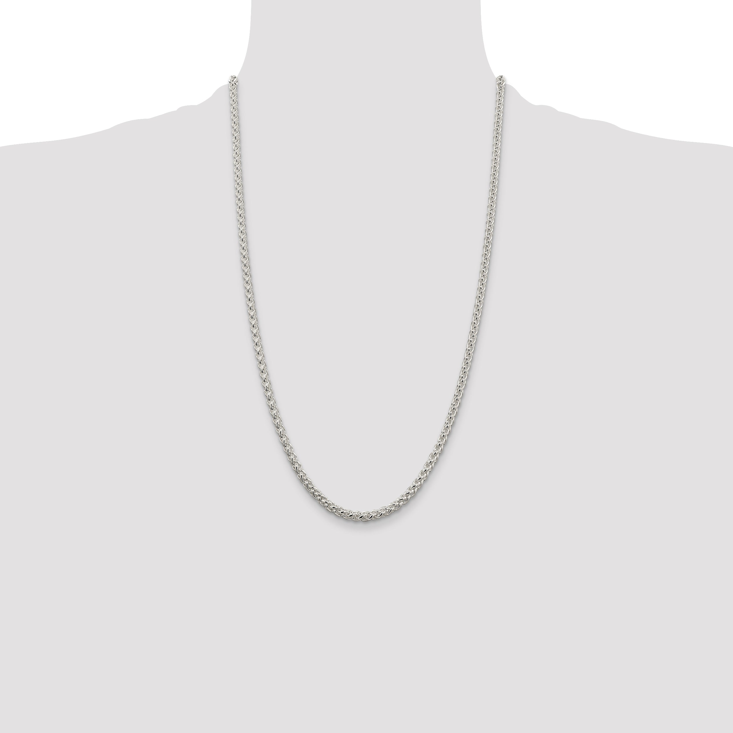 Sterling Silver 4mm Round Spiga Chain