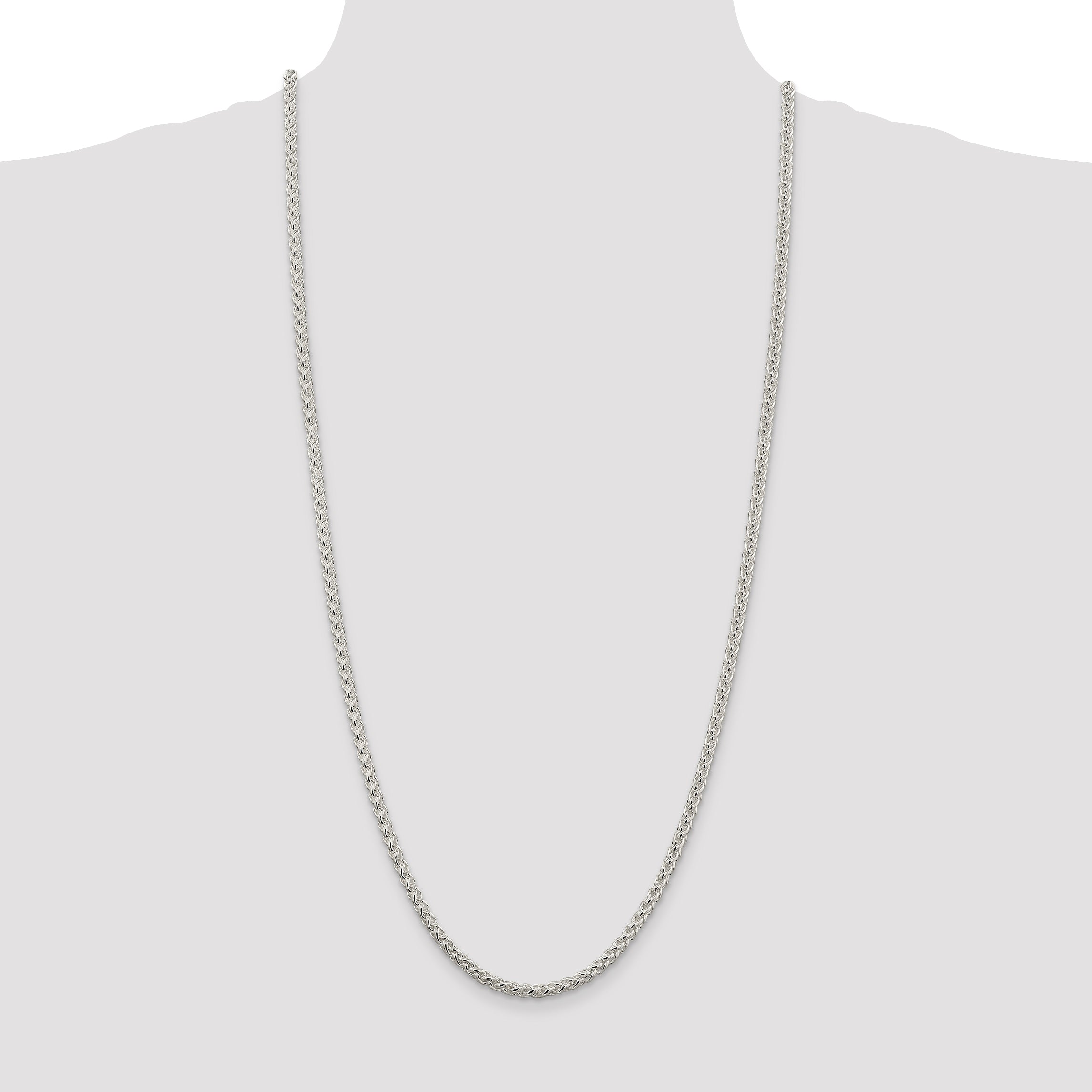 Sterling Silver 4mm Round Spiga Chain