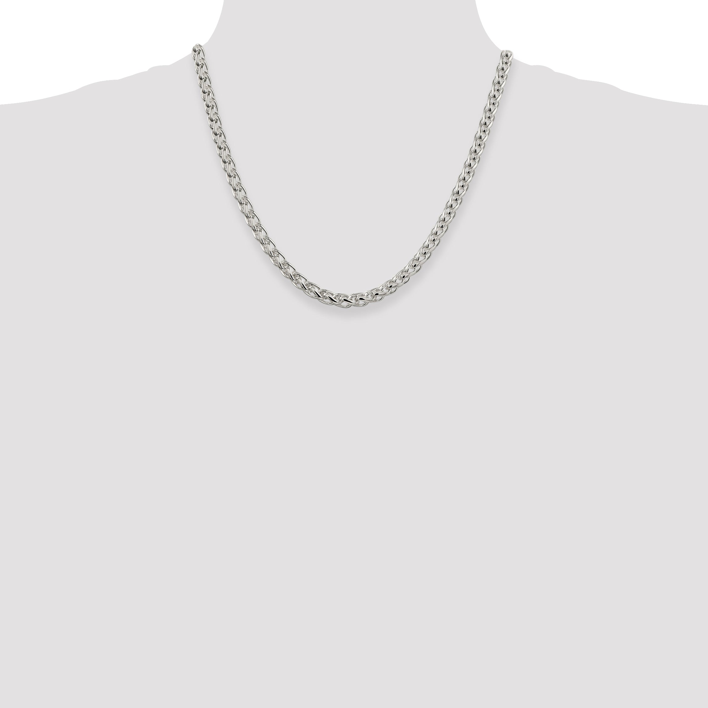 Sterling Silver 6mm Round Spiga Chain