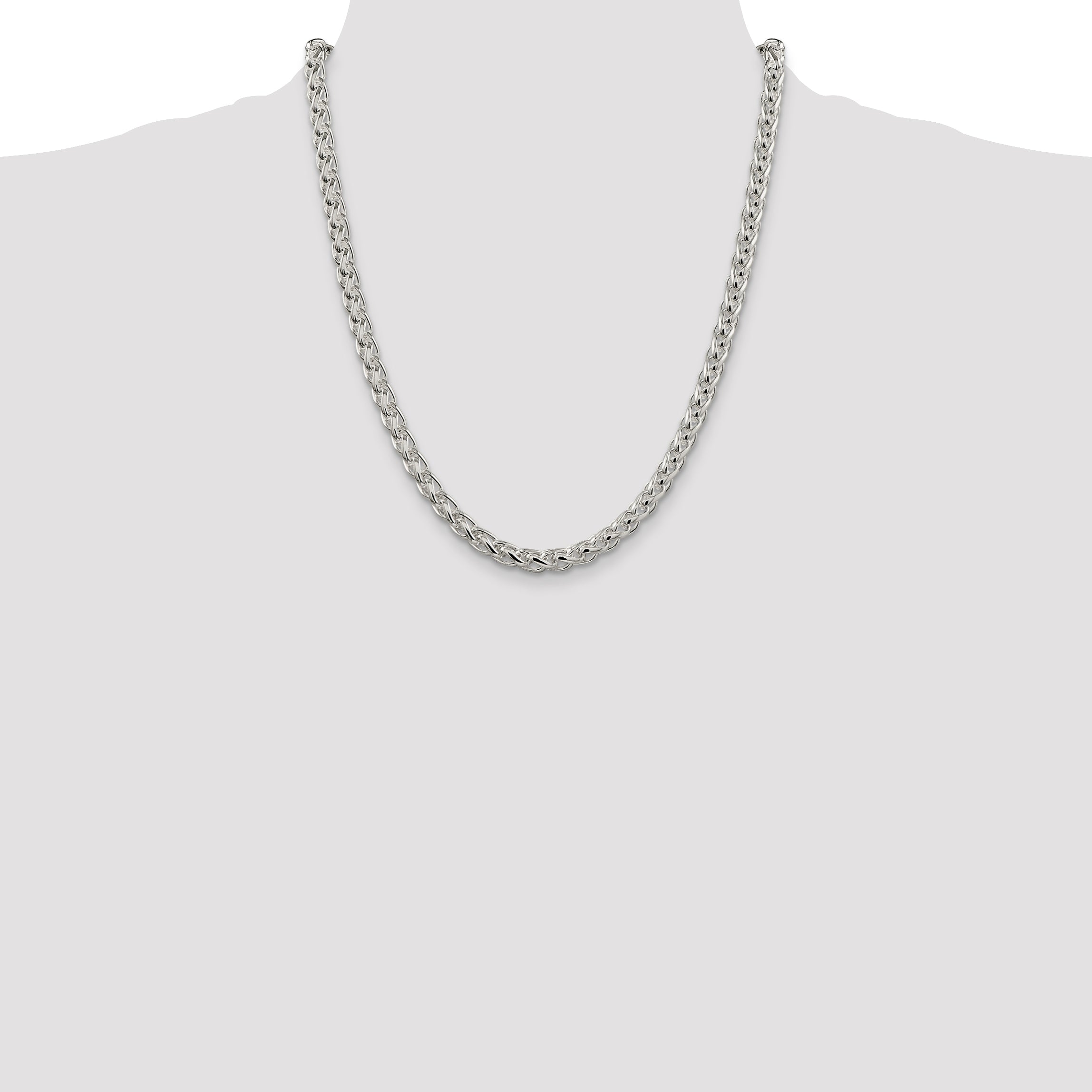 Sterling Silver 6mm Round Spiga Chain