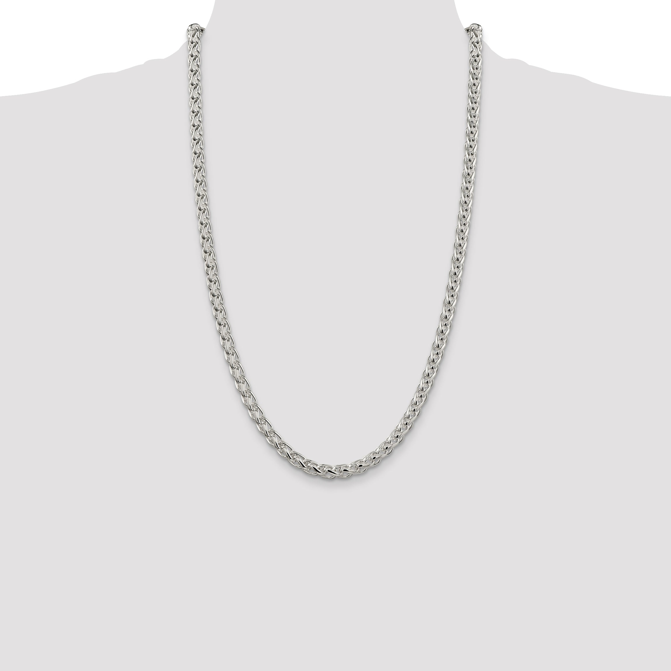 Sterling Silver 6mm Round Spiga Chain