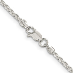 Sterling Silver 2.15mm Diamond-cut Round Spiga Chain