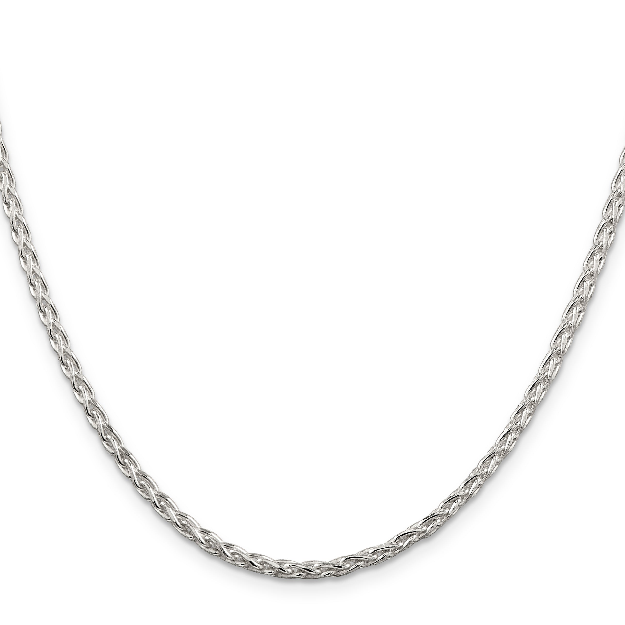 Sterling Silver 2.85mm Diamond-cut Round Spiga Chain