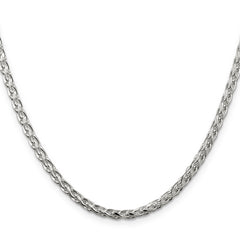 Sterling Silver 3.5mm Diamond-cut Round Spiga Chain