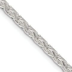 Sterling Silver 3.5mm Diamond-cut Round Spiga Chain