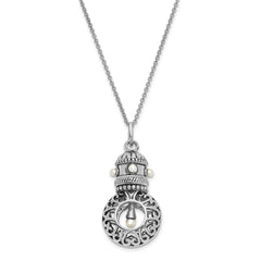 Sentimental Expressions Sterling Silver Rhodium-plated Antiqued FW Cultured Pearls of Wisdom 18in Necklace