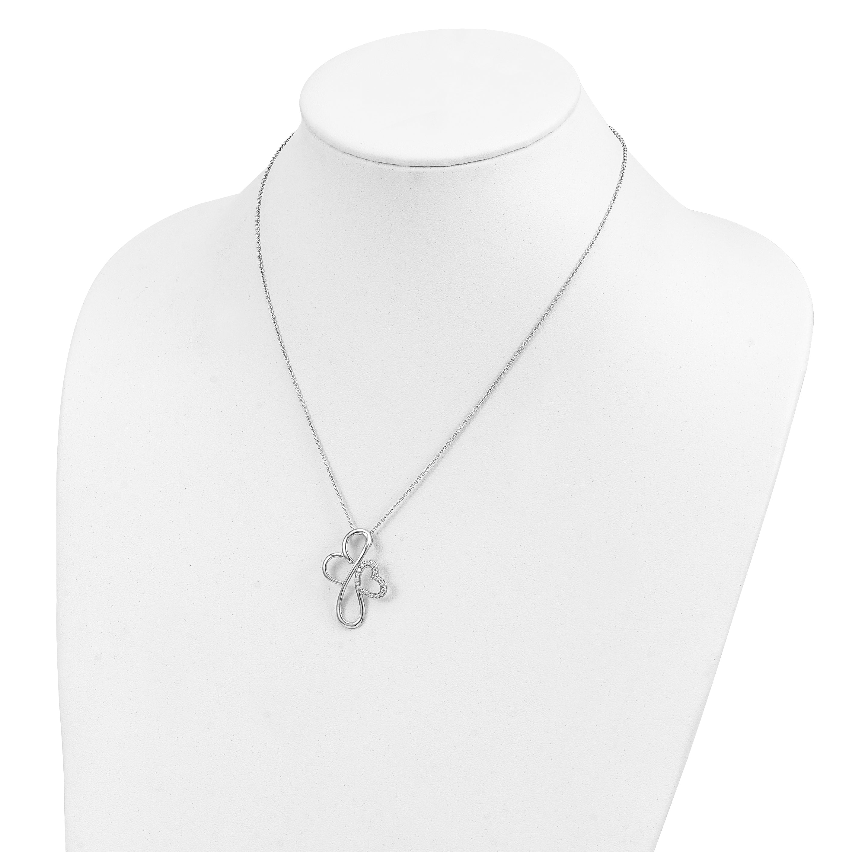 Sentimental Expressions Sterling Silver Rhodium-plated CZ Everlasting Love 18in Necklace