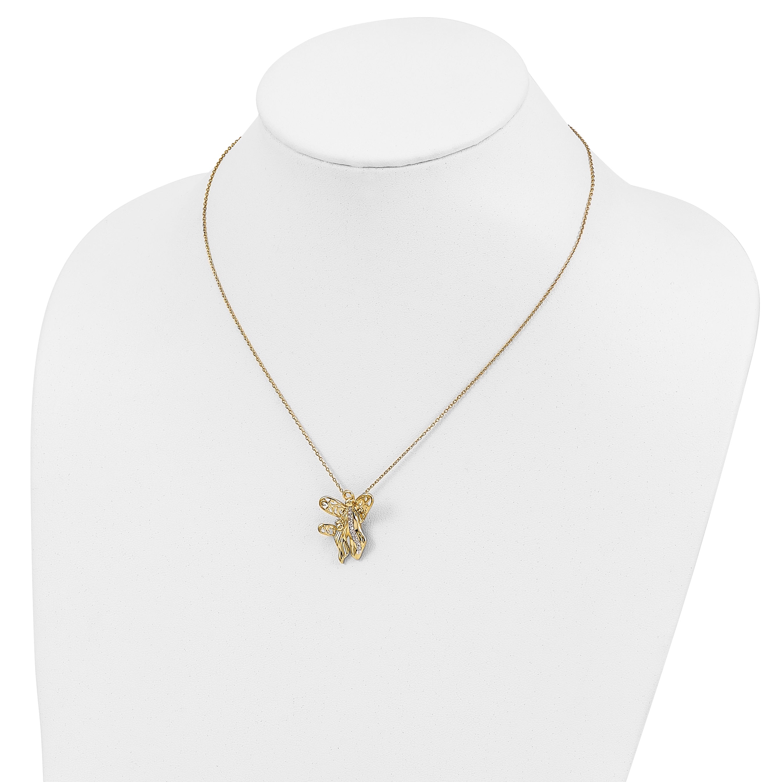 Sentimental Expressions Sterling Silver Gold-plated CZ Angel of Motherhood 18in Necklace