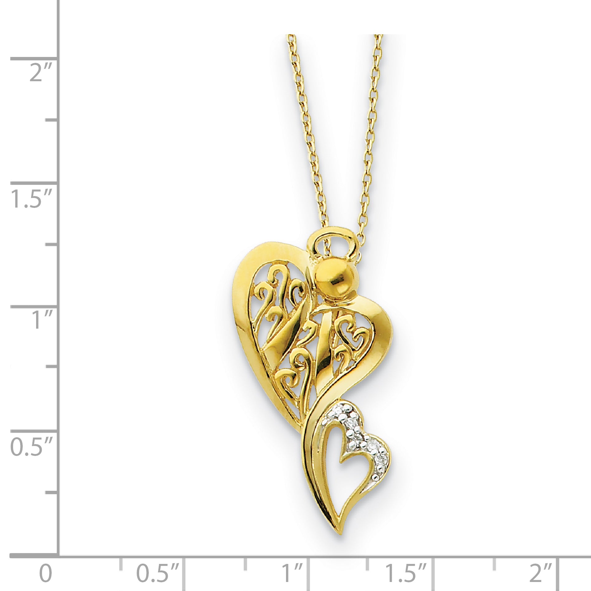 Sterling Silver & Gold-plated CZ Angel of Protection 18in Necklace