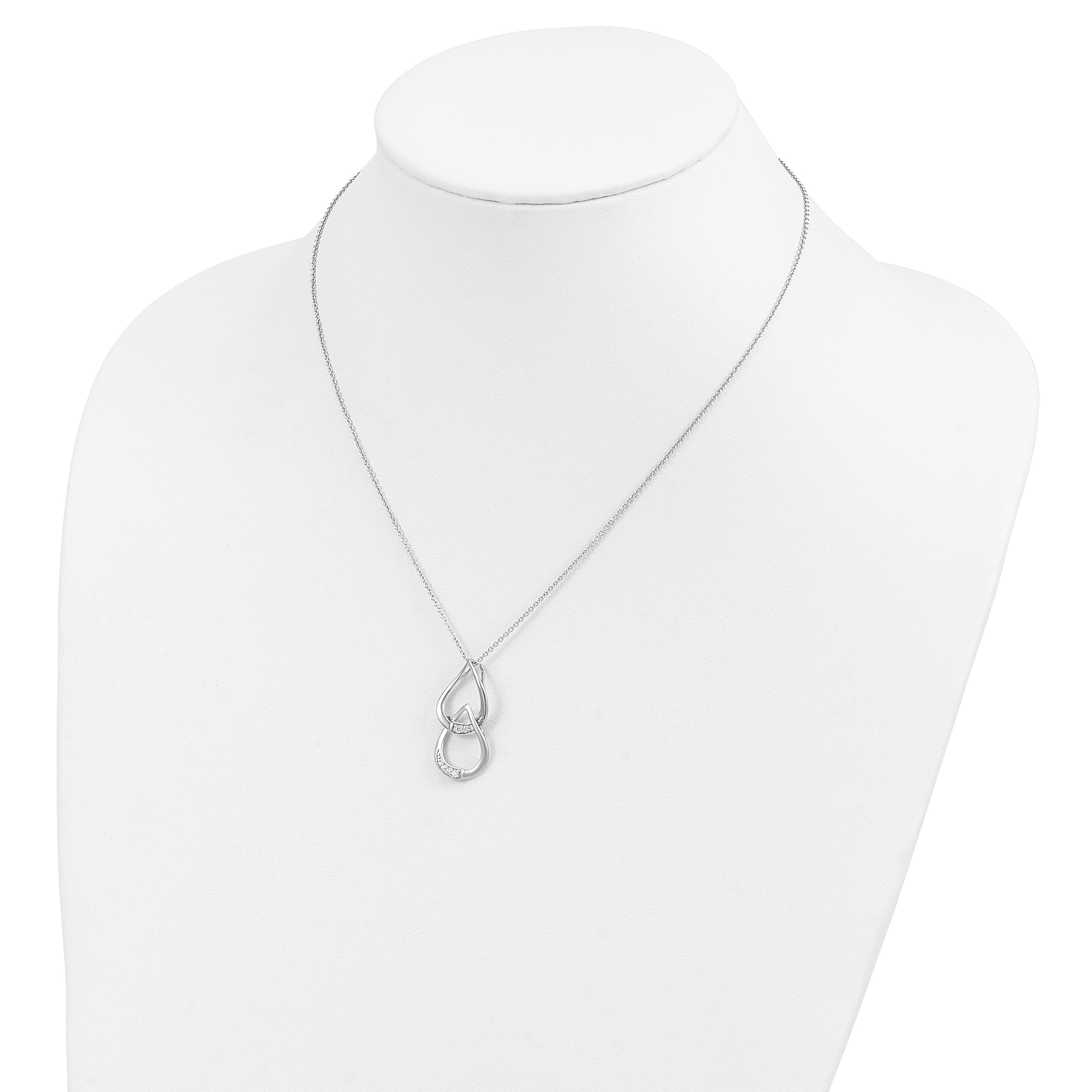 Sentimental Expressions Sterling Silver Rhodium-plated CZ Tears to Share 18in Necklace