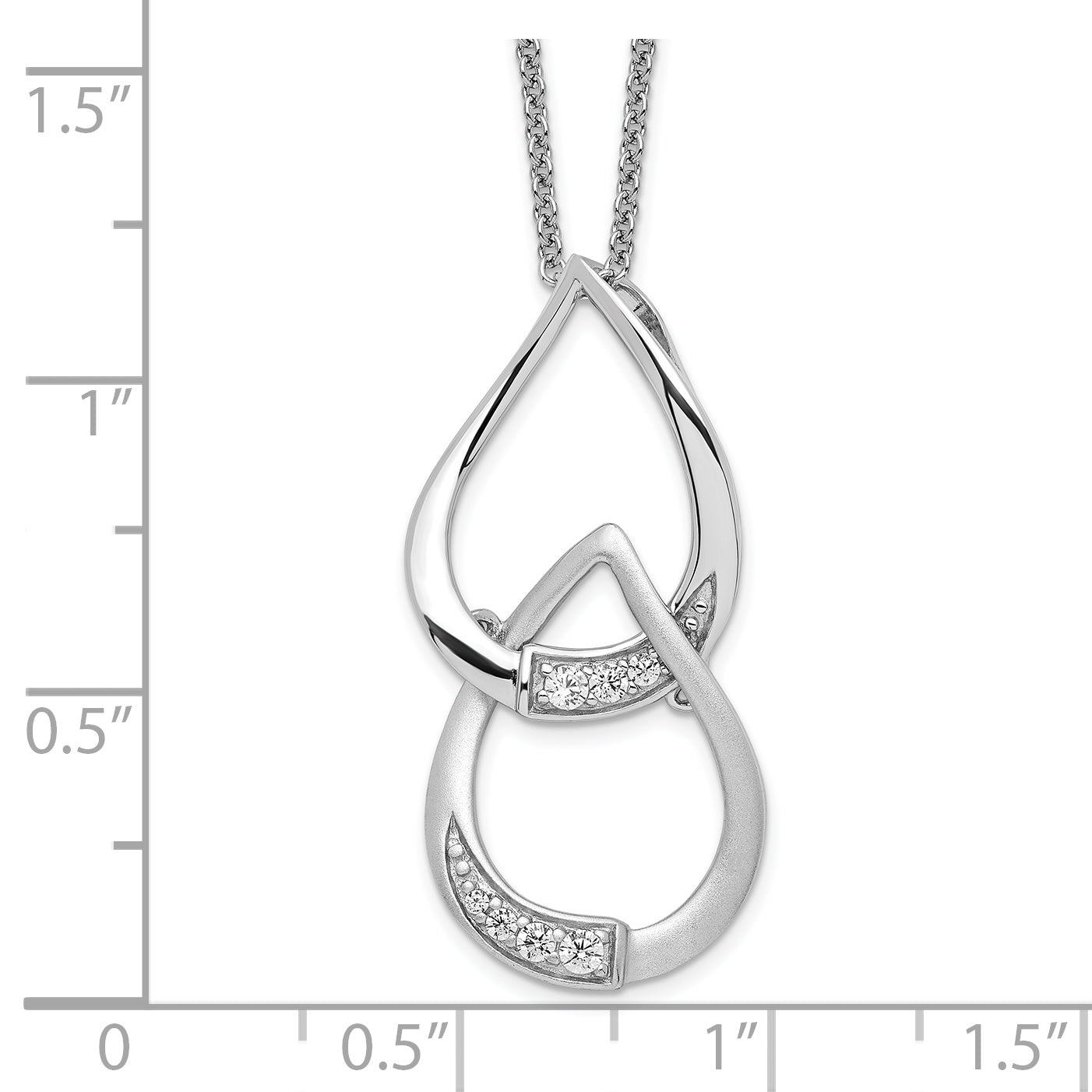 Sentimental Expressions Sterling Silver Rhodium-plated CZ Tears to Share 18in Necklace