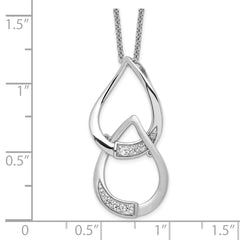 Sentimental Expressions Sterling Silver Rhodium-plated CZ Tears to Share 18in Necklace