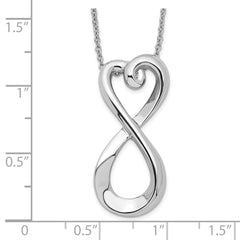 Sentimental Expressions Sterling Silver Rhodium-plated Polished Infinite Love 18in Necklace