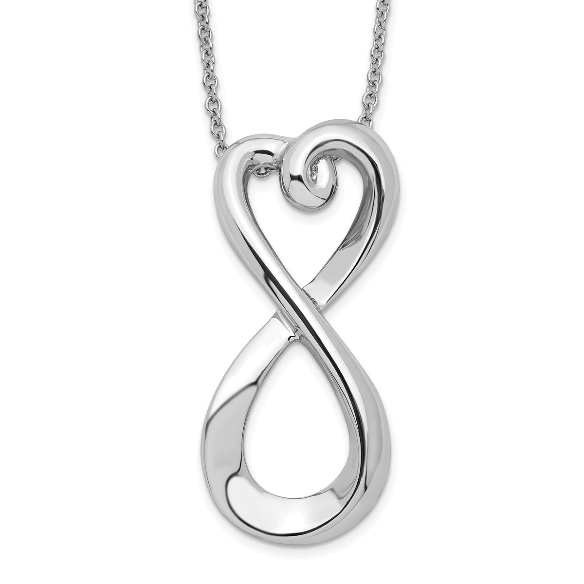 Sentimental Expressions Sterling Silver Rhodium-plated Polished Infinite Love 18in Necklace