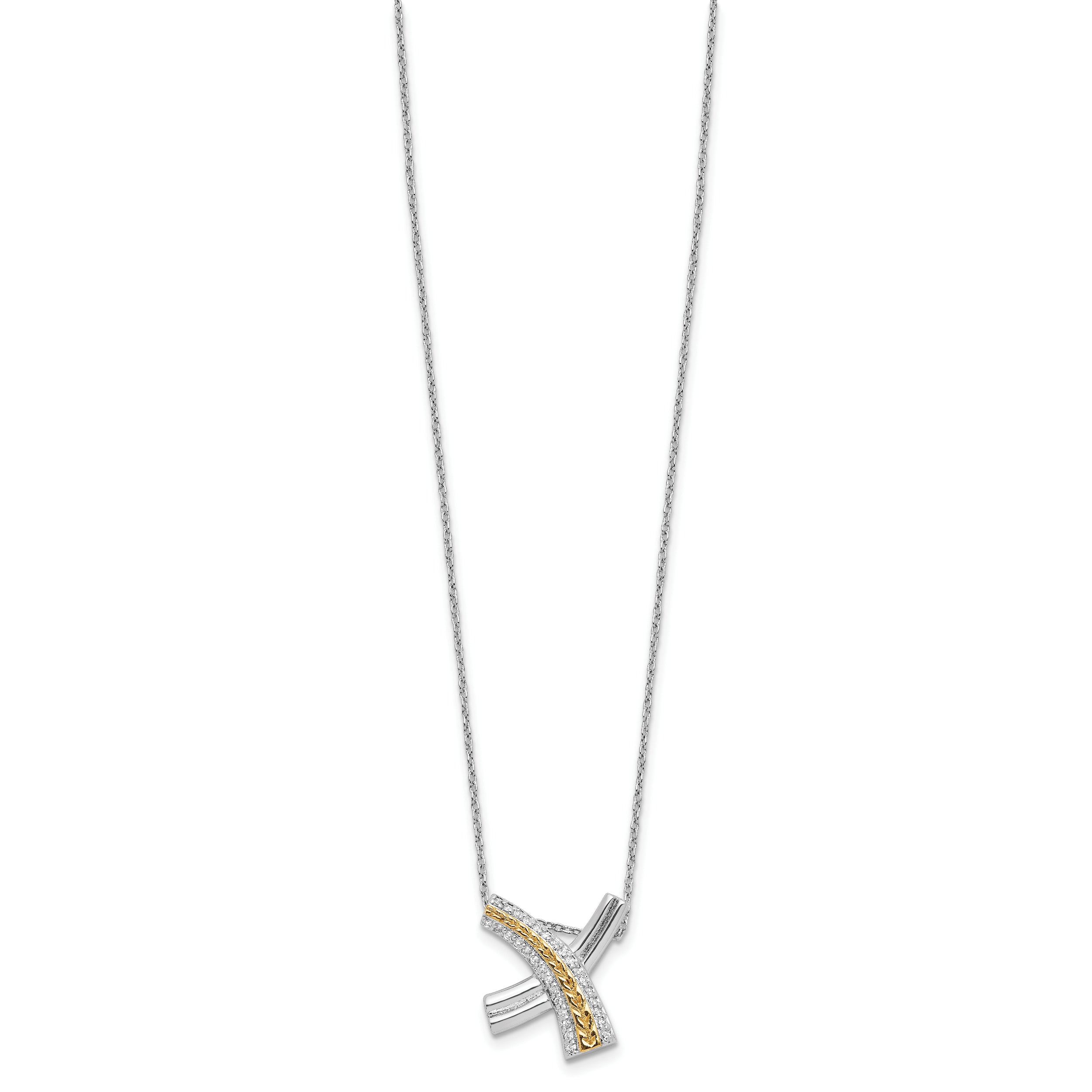 Sentimental Expressions Sterling Silver Gold-plated Sealed With a Kiss 18in Necklace