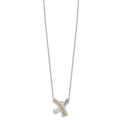 Sentimental Expressions Sterling Silver Gold-plated Sealed With a Kiss 18in Necklace