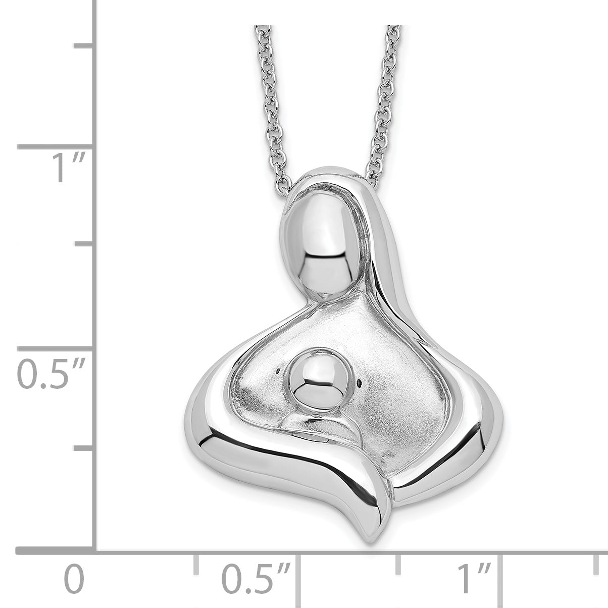 Sentimental Expressions Sterling Silver Rhodium-plated Polished Maternal Bond 18in Necklace