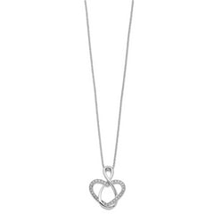 Sentimental Expressions Sterling Silver Rhodium-plated CZ Lifetime Friend 18in Necklace