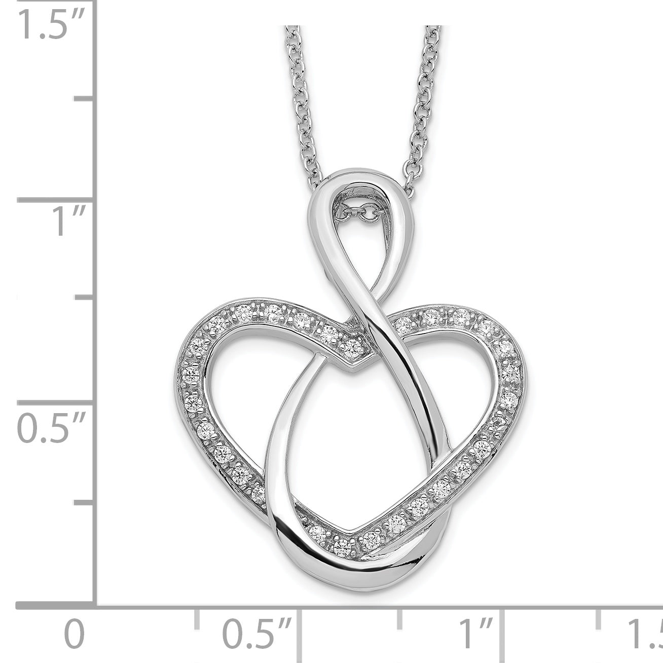 Sentimental Expressions Sterling Silver Rhodium-plated CZ Lifetime Friend 18in Necklace