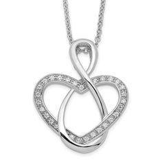 Sentimental Expressions Sterling Silver Rhodium-plated CZ Lifetime Friend 18in Necklace