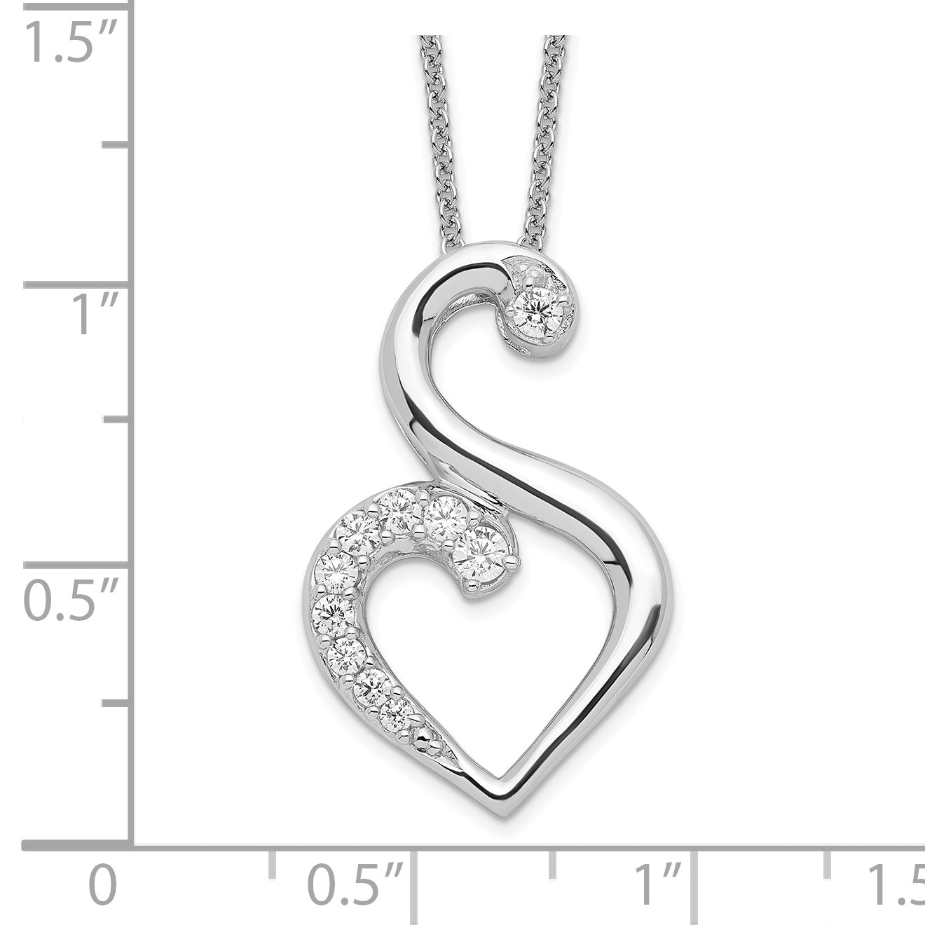 Sentimental Expressions Sterling Silver Rhodium-plated CZ Journey of Friendship 18in Necklace