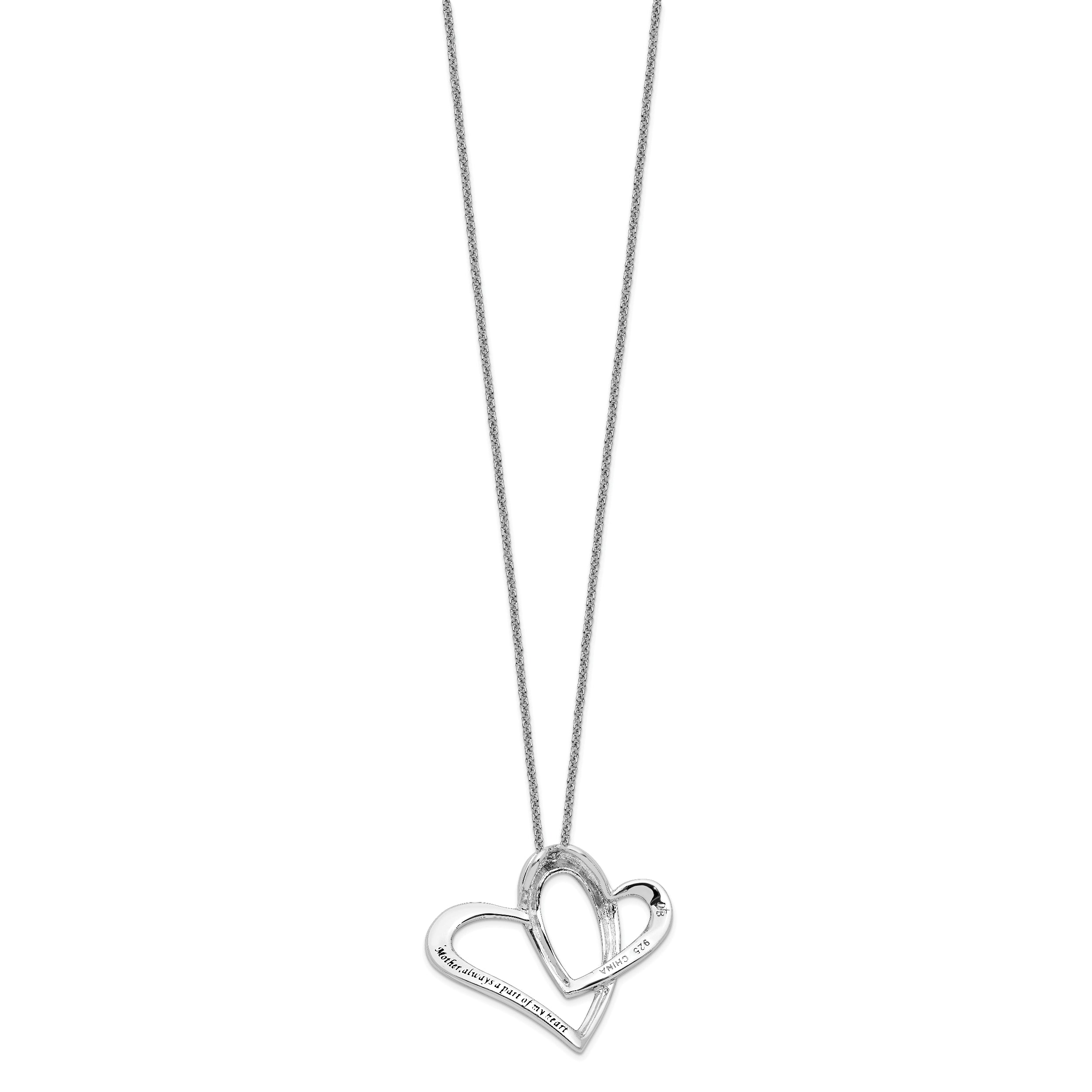 Sentimental Expressions Sterling Silver Rhodium-plated Mother A Part of My Heart 18 Inch Necklace