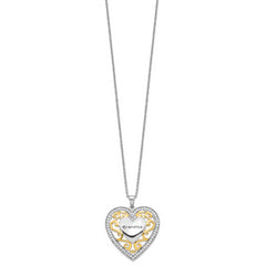 Sentimental Expressions Sterling Silver Gold-plated Grandma 18in Heart Necklace