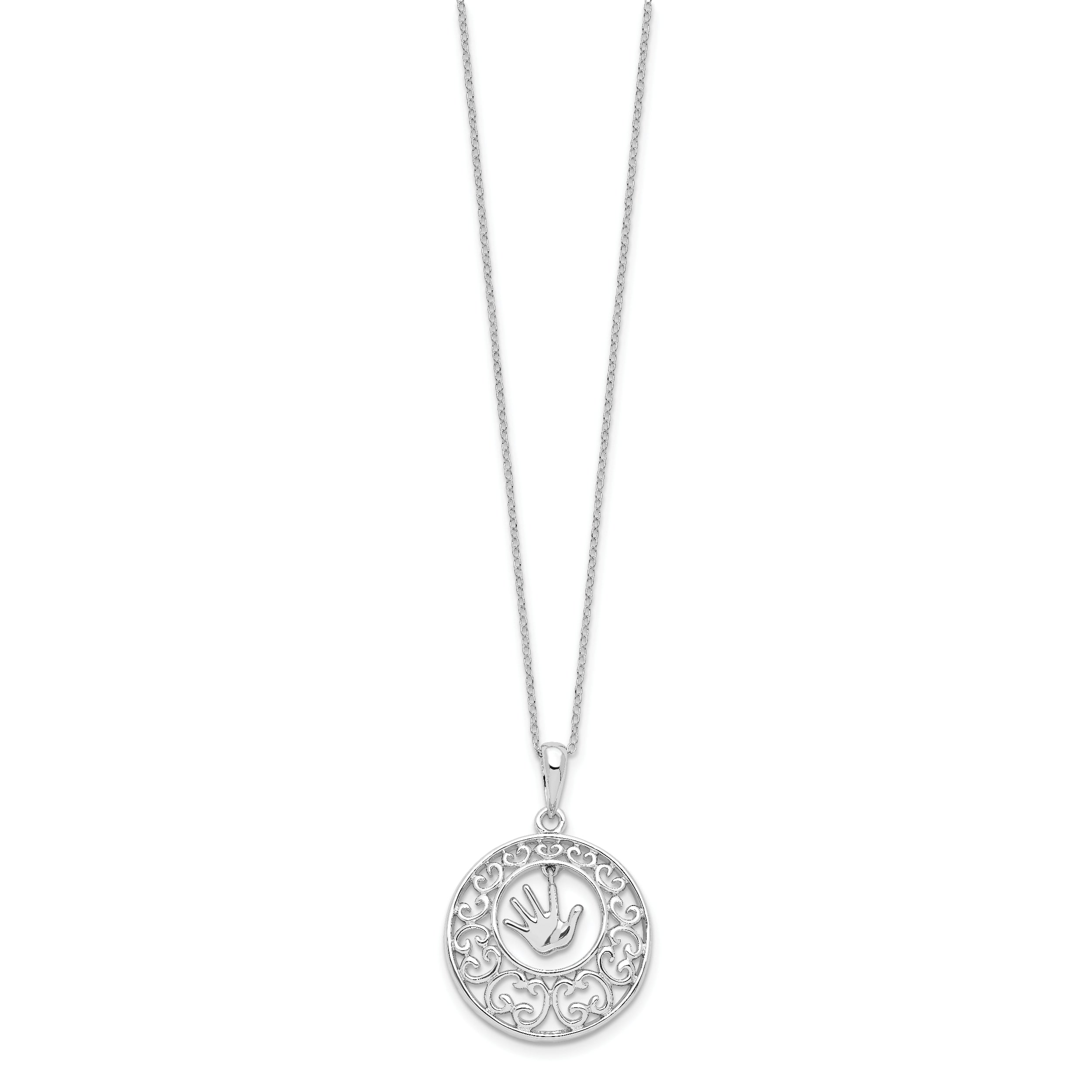 Sentimental Expressions Sterling Silver Rhodium-plated Antiqued Children 18in Necklace