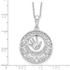 Sentimental Expressions Sterling Silver Rhodium-plated Antiqued Children 18in Necklace